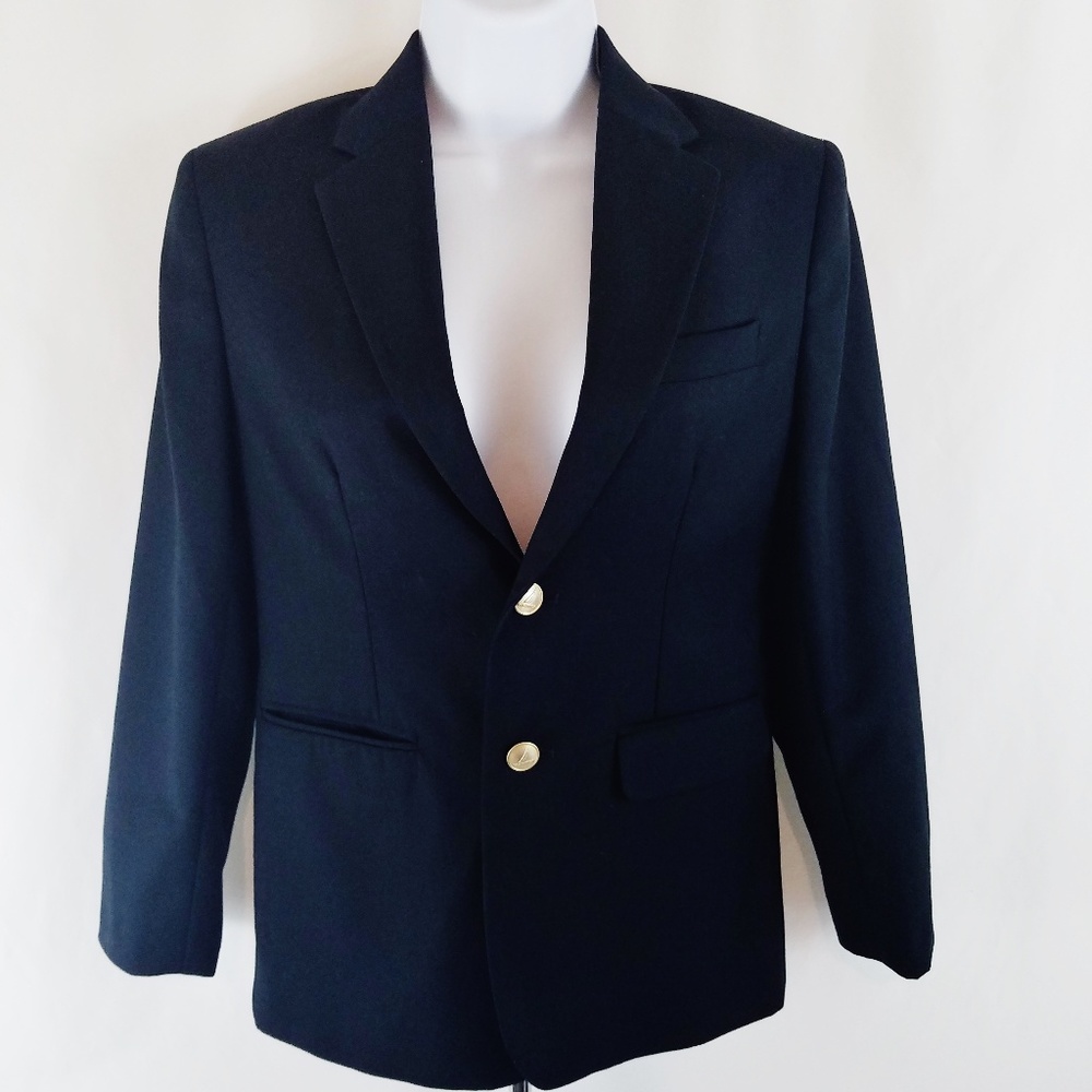 Nautica Womens Sz 12 Career Blazer 2 Button Black